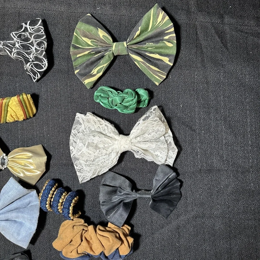 Vintage Lot Of 12 Hair Barrettes / Accessories 80s 90s Metal Clasp Multi Color